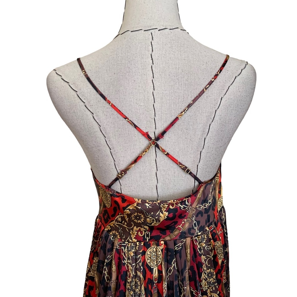 Vintage Y2K Baby Phat Baby Doll Slip Dress Gold Chain Leopard Print Hip Hop Med - Picture 6 of 10